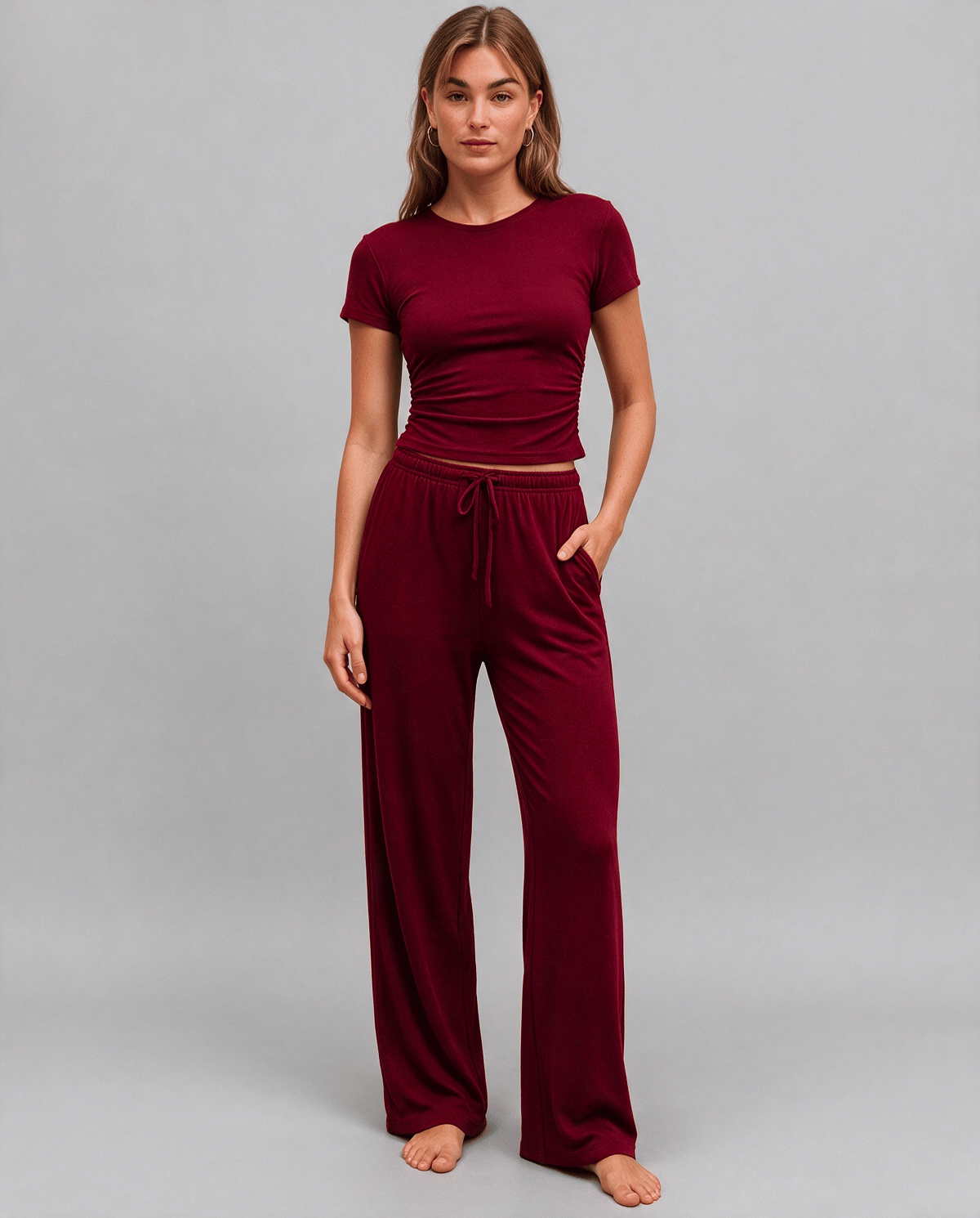 Ribbad Toppset Loungewear Dam