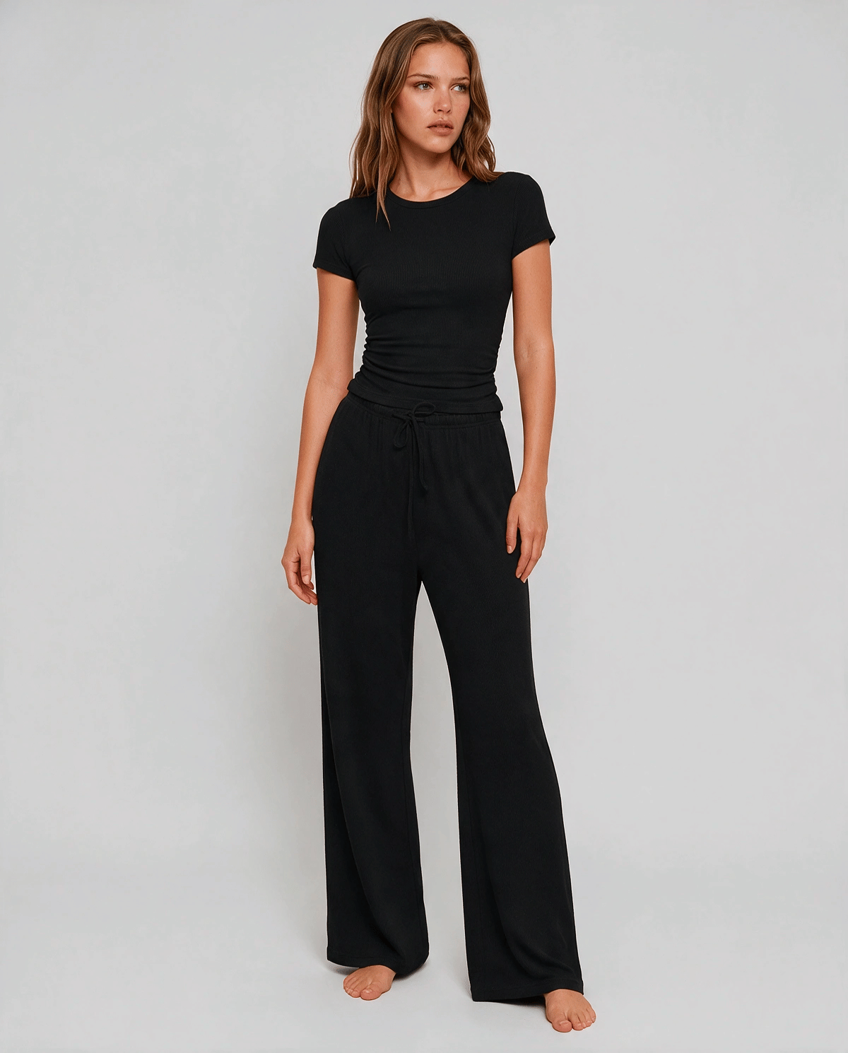 Ribbad Toppset Loungewear Dam