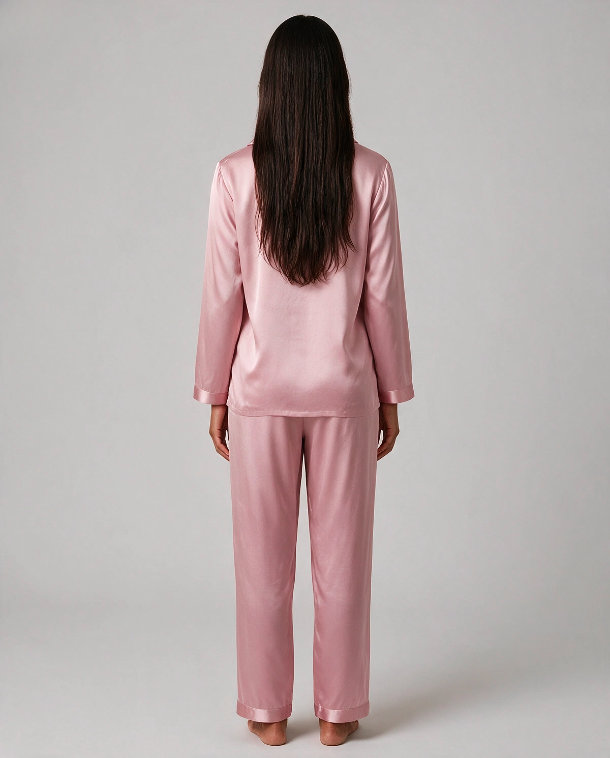 Ren Siden Skjortpyjamas Set Dam