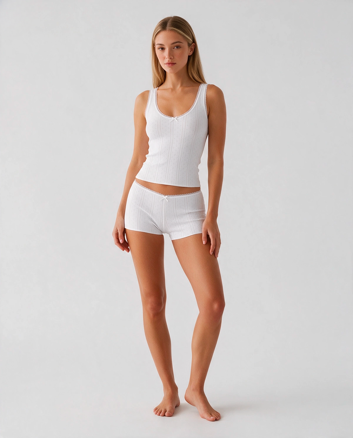 Strukturerad Rosett Pyjamas Set Dam
