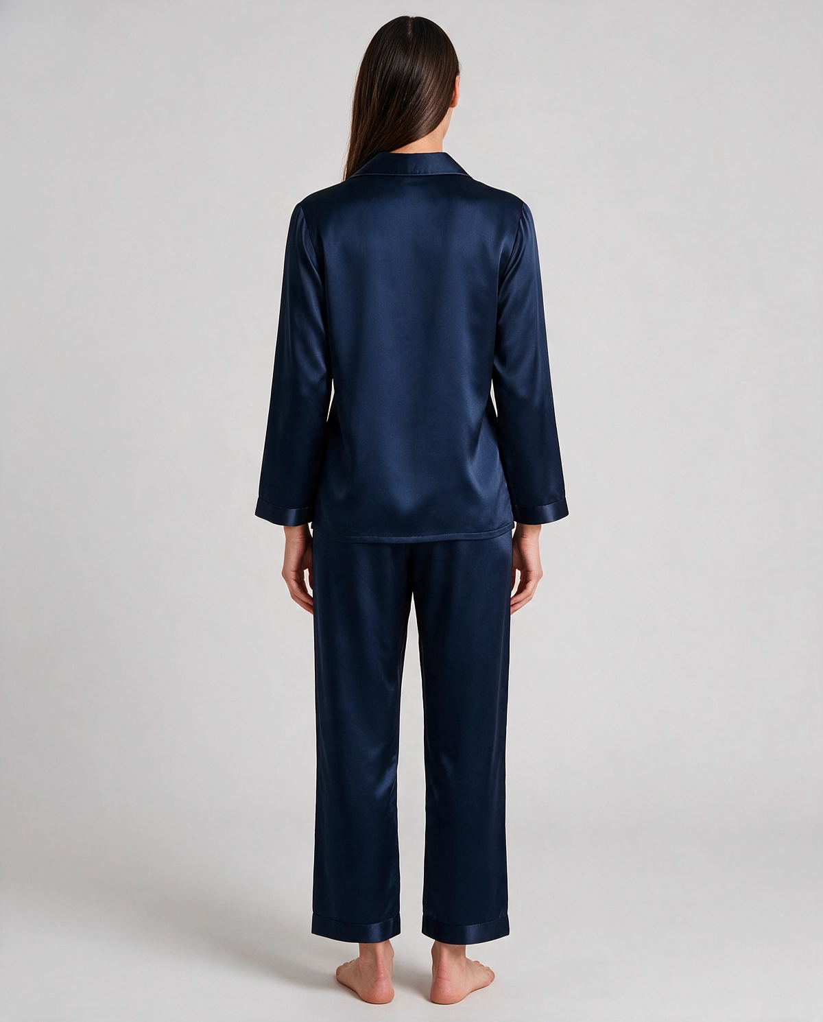 Ren Siden Skjortpyjamas Set Dam