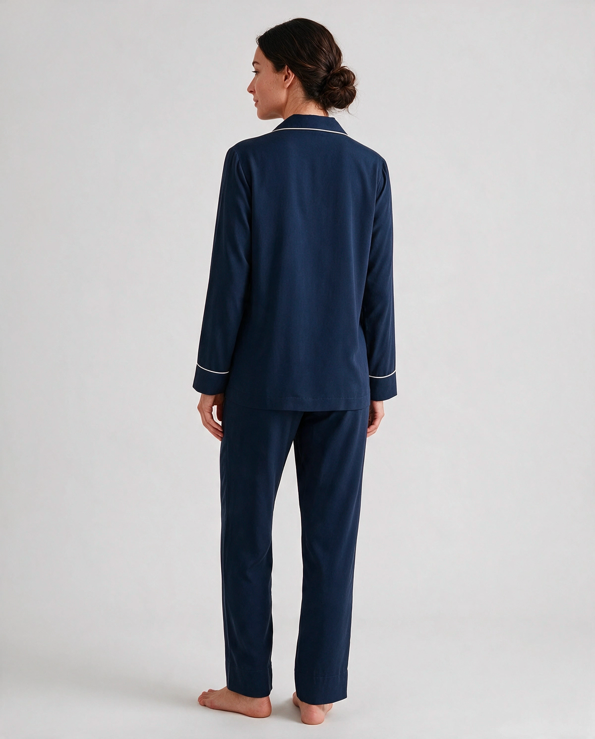 Matt Satin Slag Skjortpyjamas Set Dam