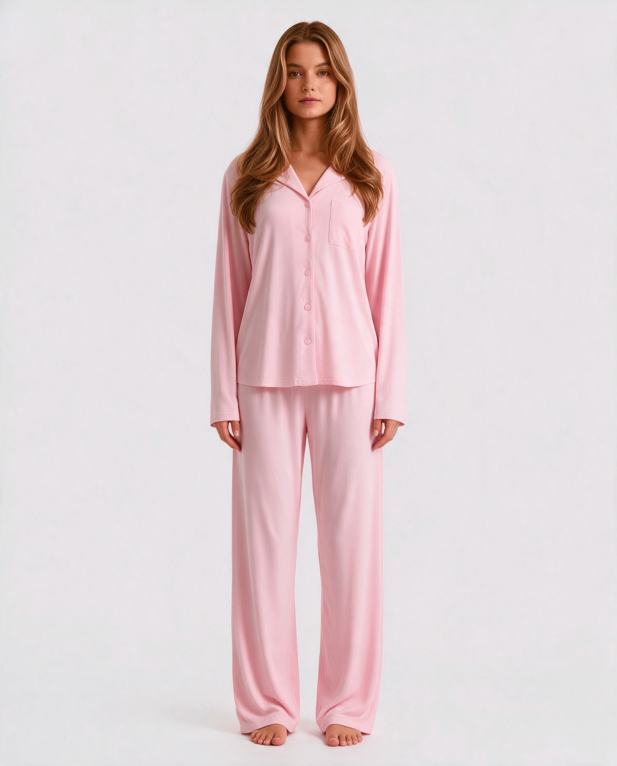 Klassiskt Skjortpyjamas Set Dam