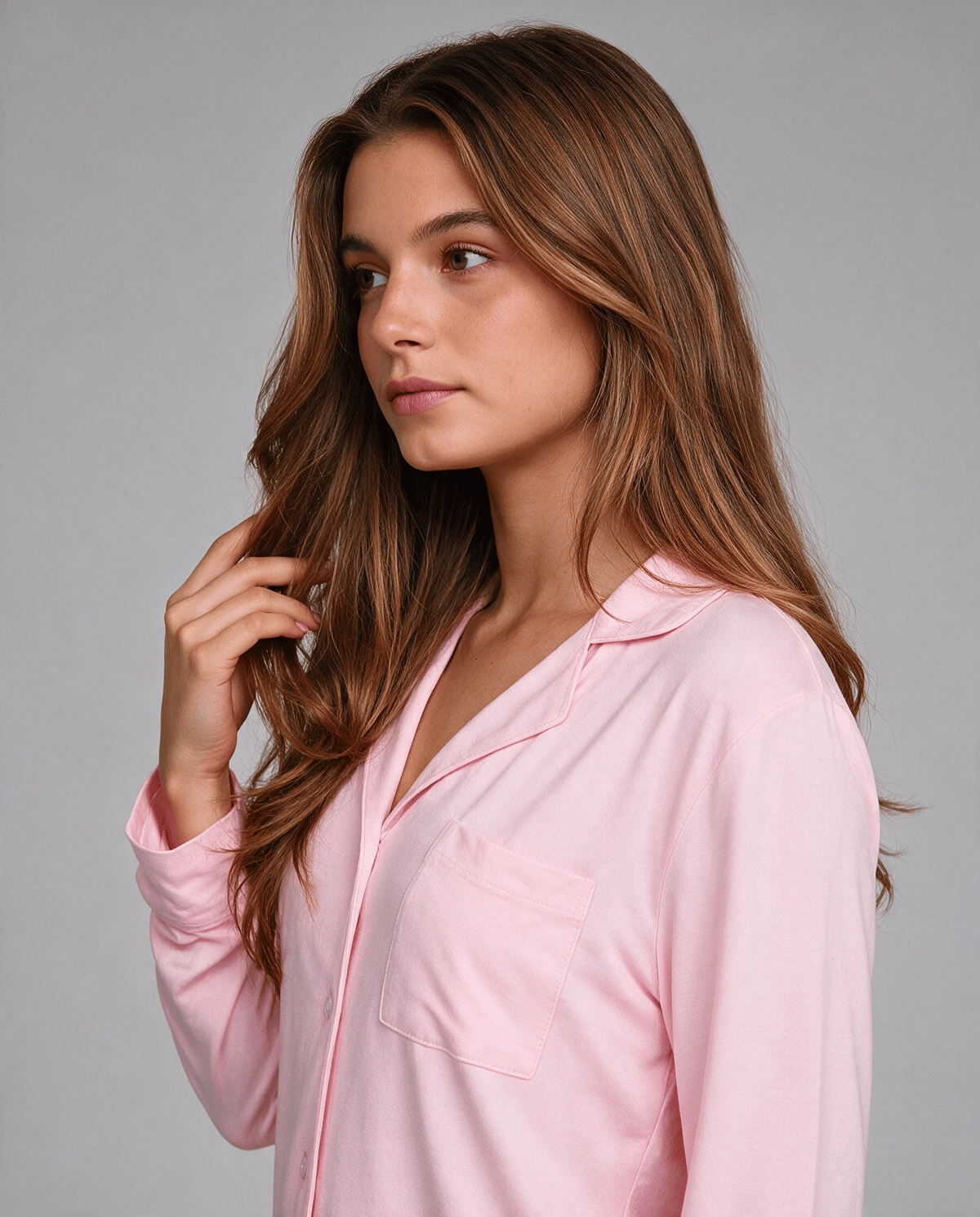 Klassiskt Skjortpyjamas Set Dam