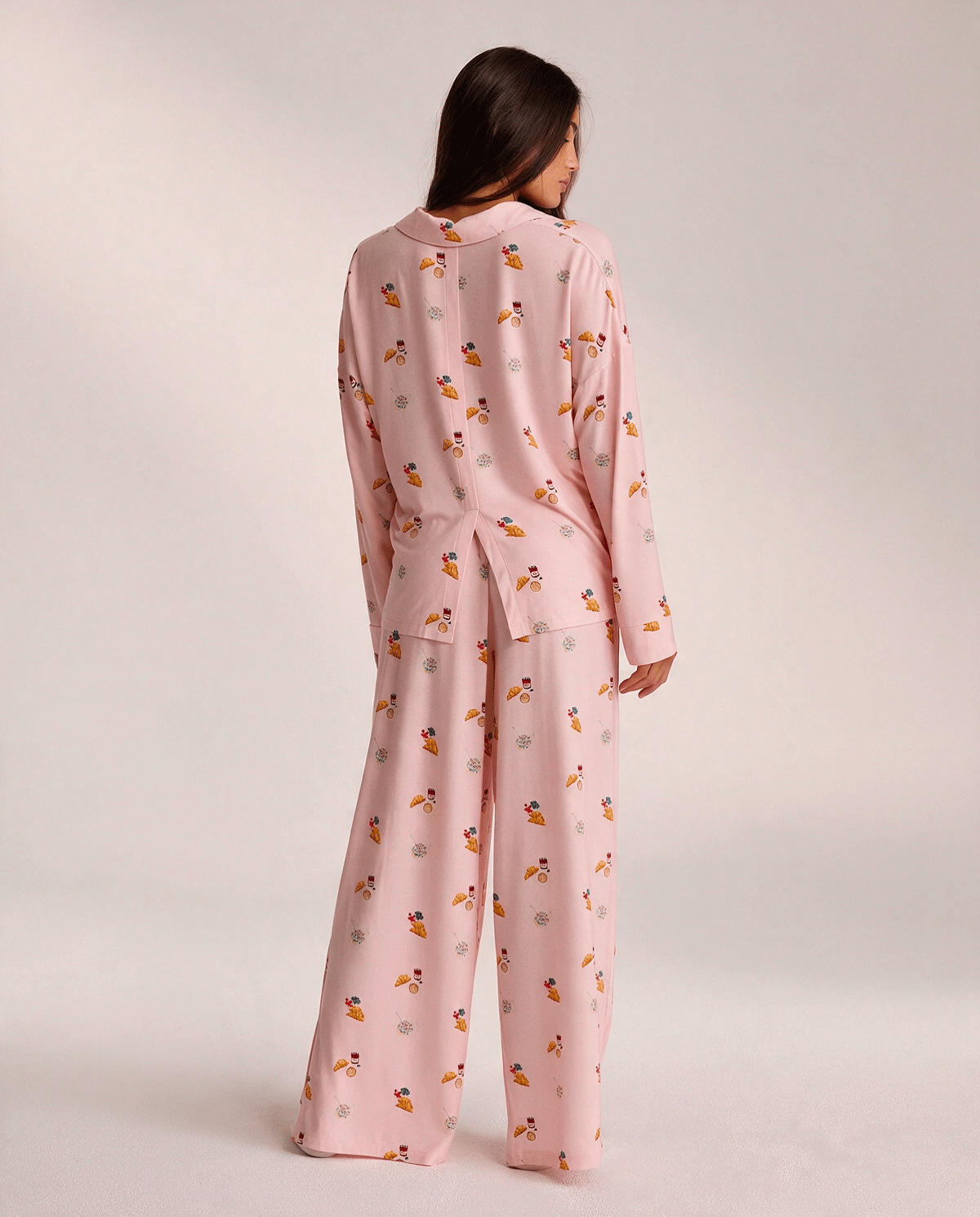 Mönstrat Skjortpyjamas Set Dam