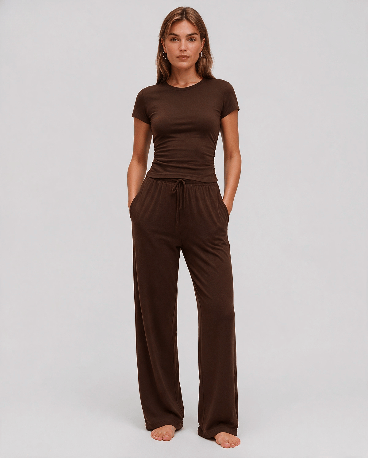 Ribbad Toppset Loungewear Dam