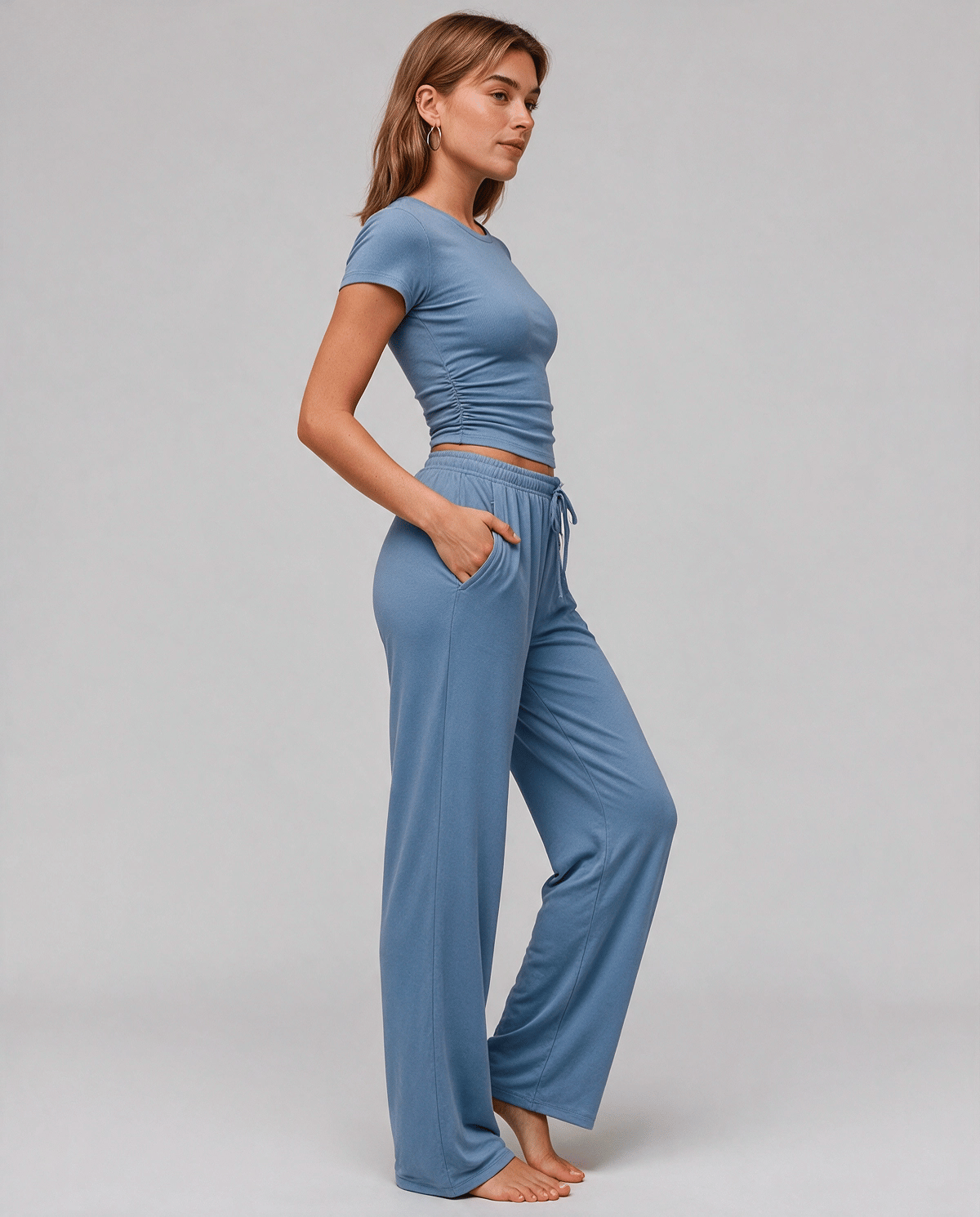 Ribbad Toppset Loungewear Dam