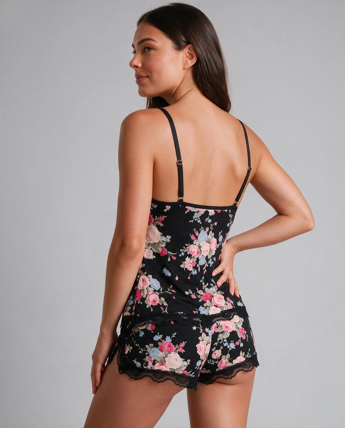 Blomtryck Viskos Pyjamas Set Dam