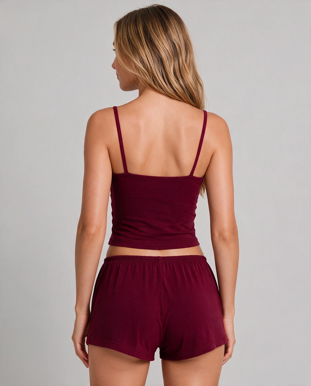 Rosettdetalj Stretchbomull Pyjamas Set Dam