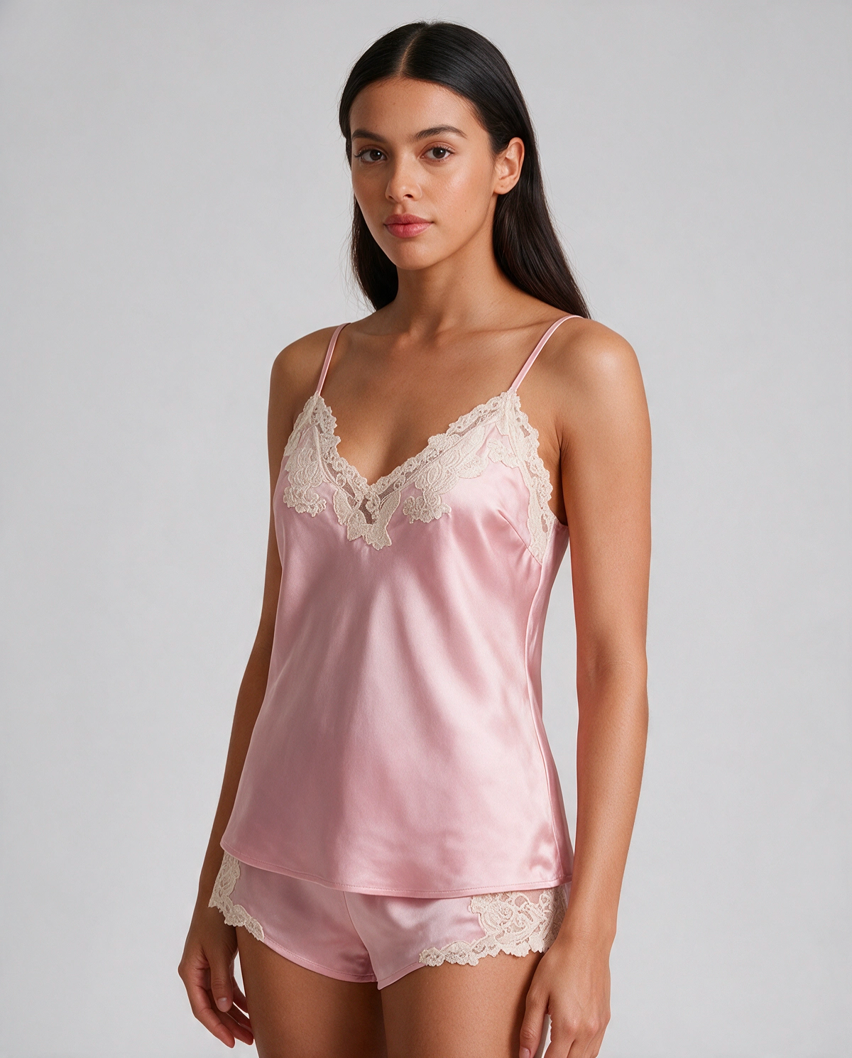 Brodyrspets Satin Pyjamas Set Dam