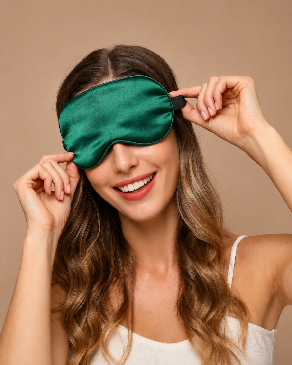 Sovmask Silke Skogsgrön